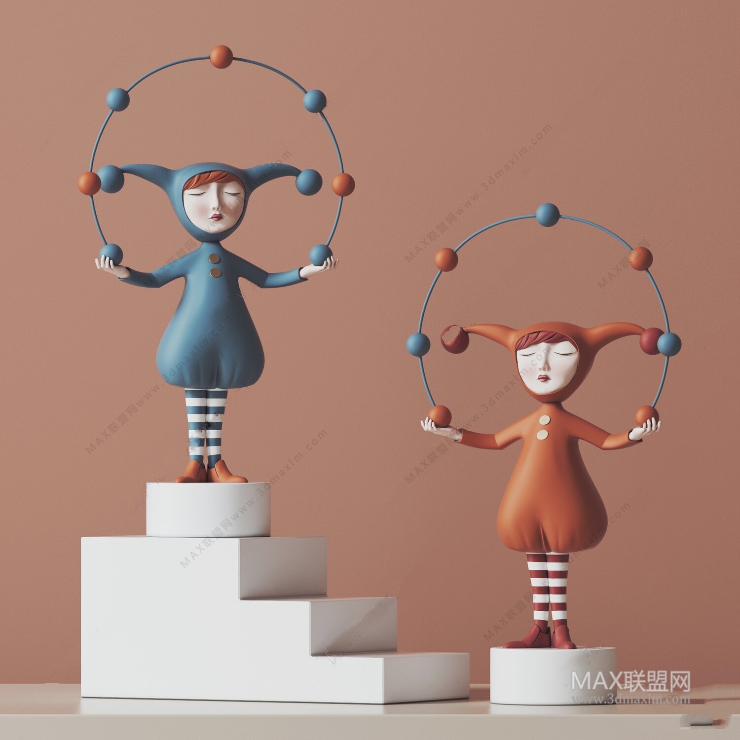 12 Decorative Set 3d Models pro Vol.10. Vray