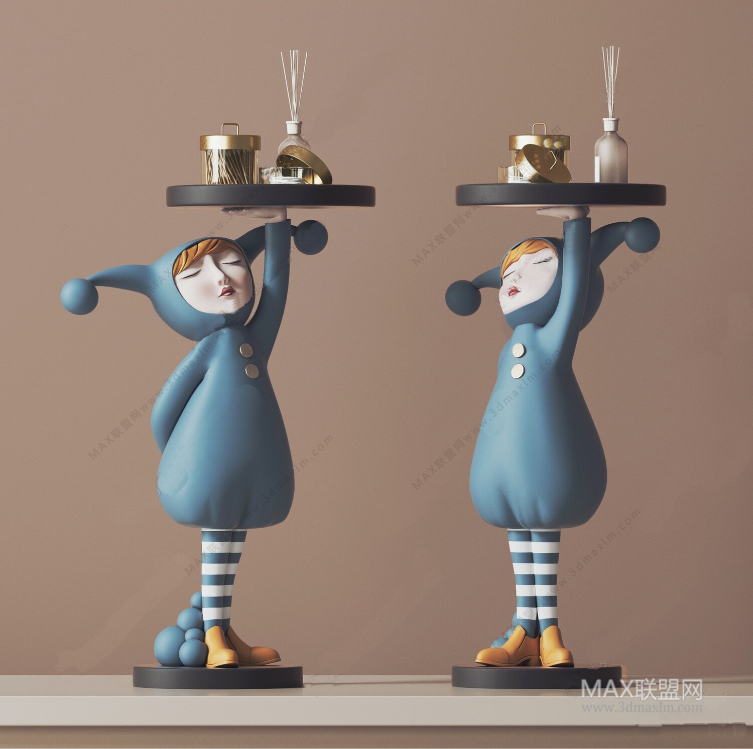 12 Decorative Set 3d Models pro Vol.10. Vray