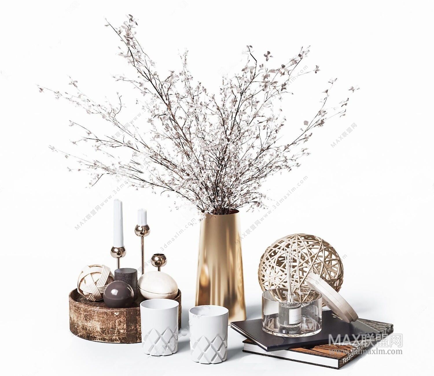 24 Decorative Sets 3d Models pro Vol.09. Vray