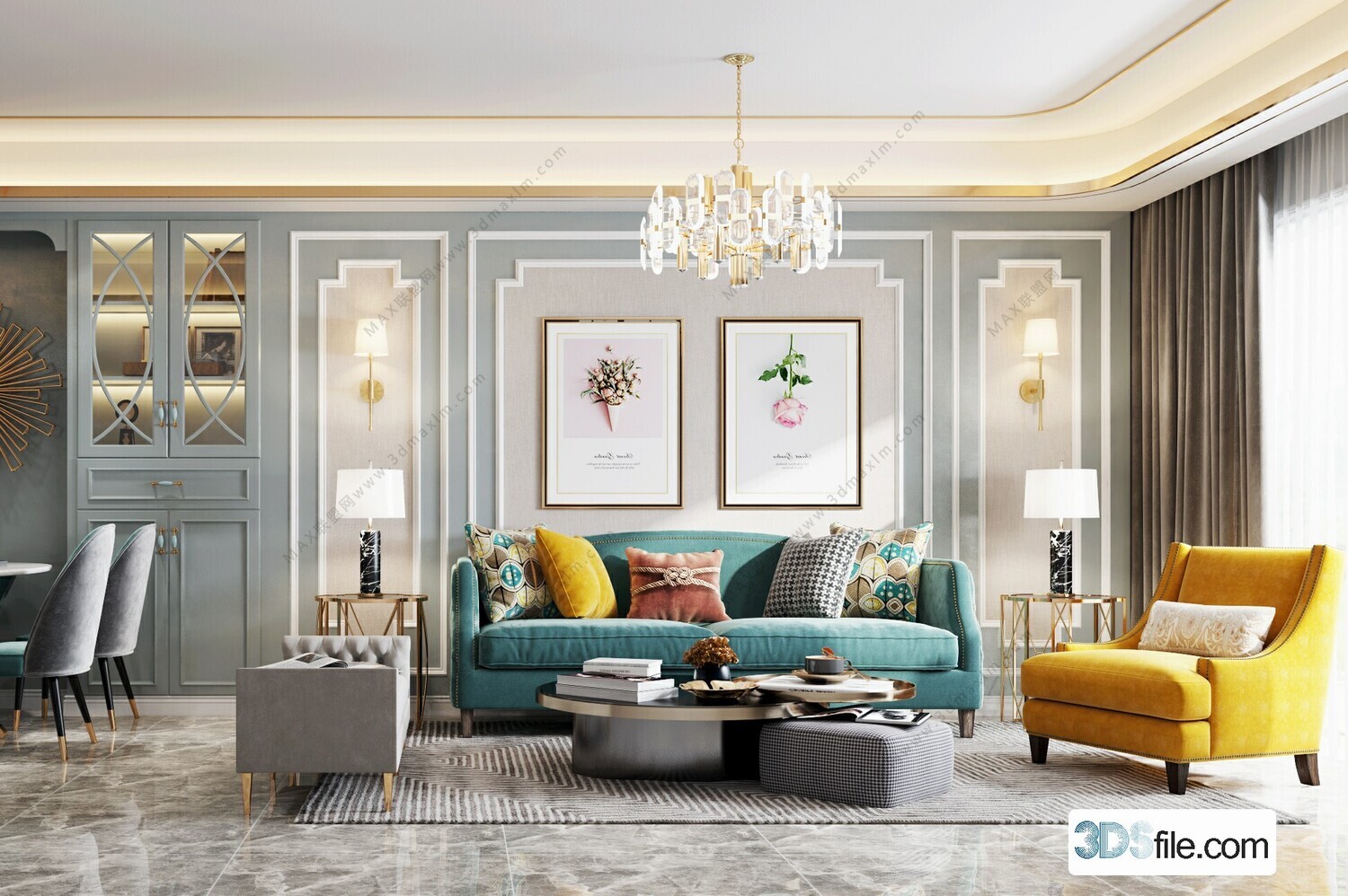 19 LIVING ROOM 3D MODELS VOL.21 - VRAY