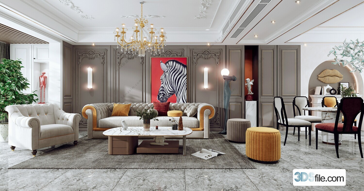 19 LIVING ROOM 3D MODELS VOL.21 - VRAY