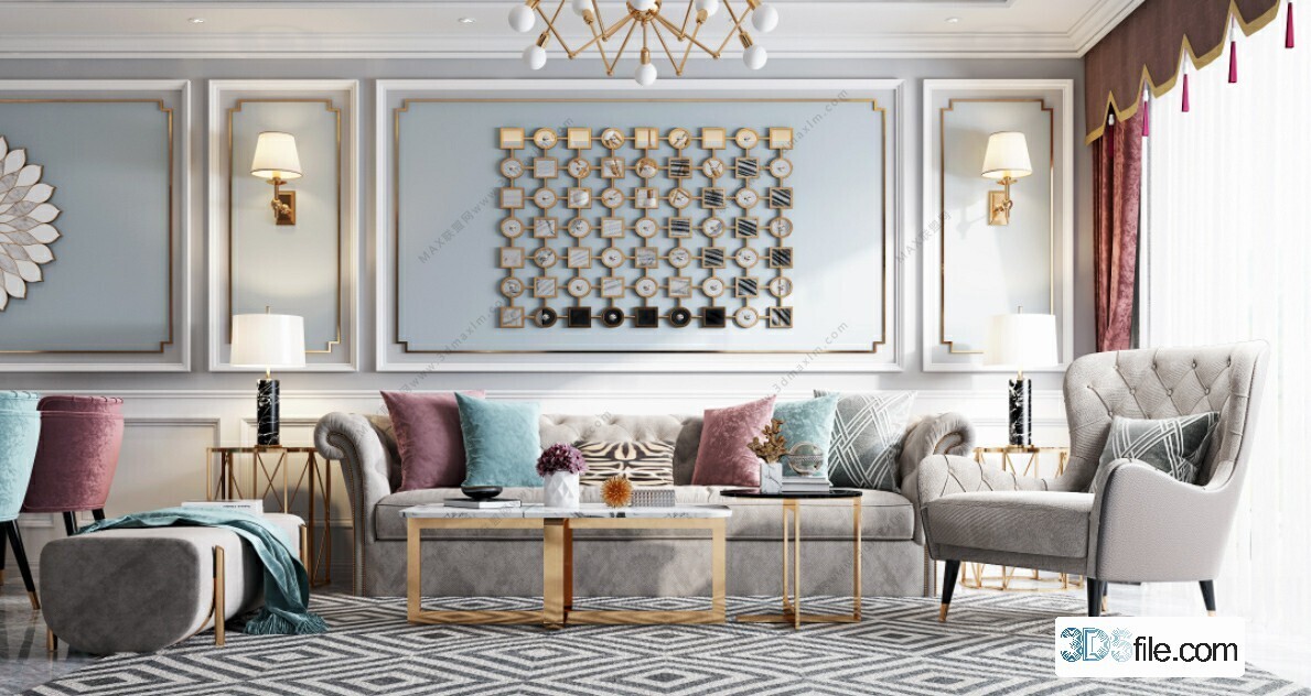 19 LIVING ROOM 3D MODELS VOL.21 - VRAY