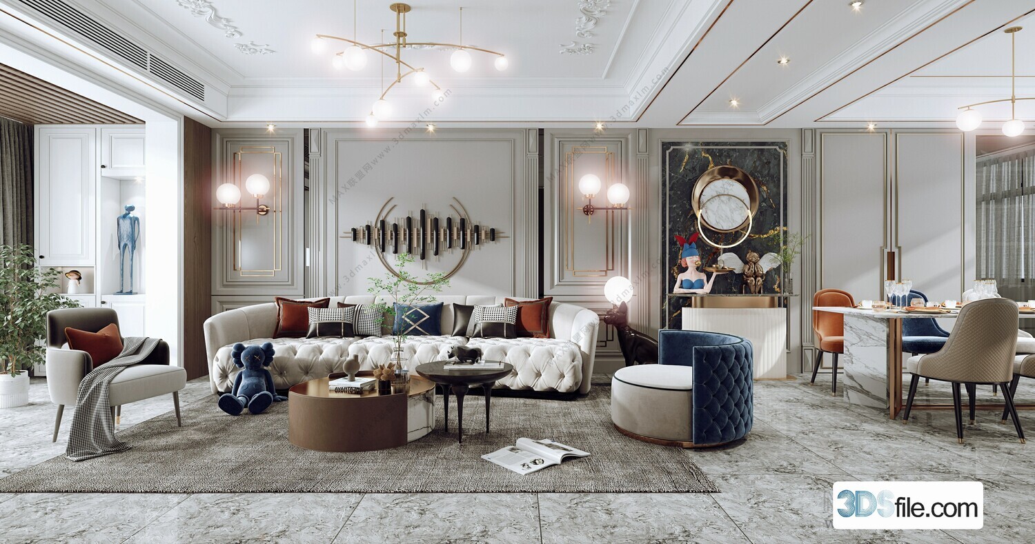 19 LIVING ROOM 3D MODELS VOL.21 - VRAY