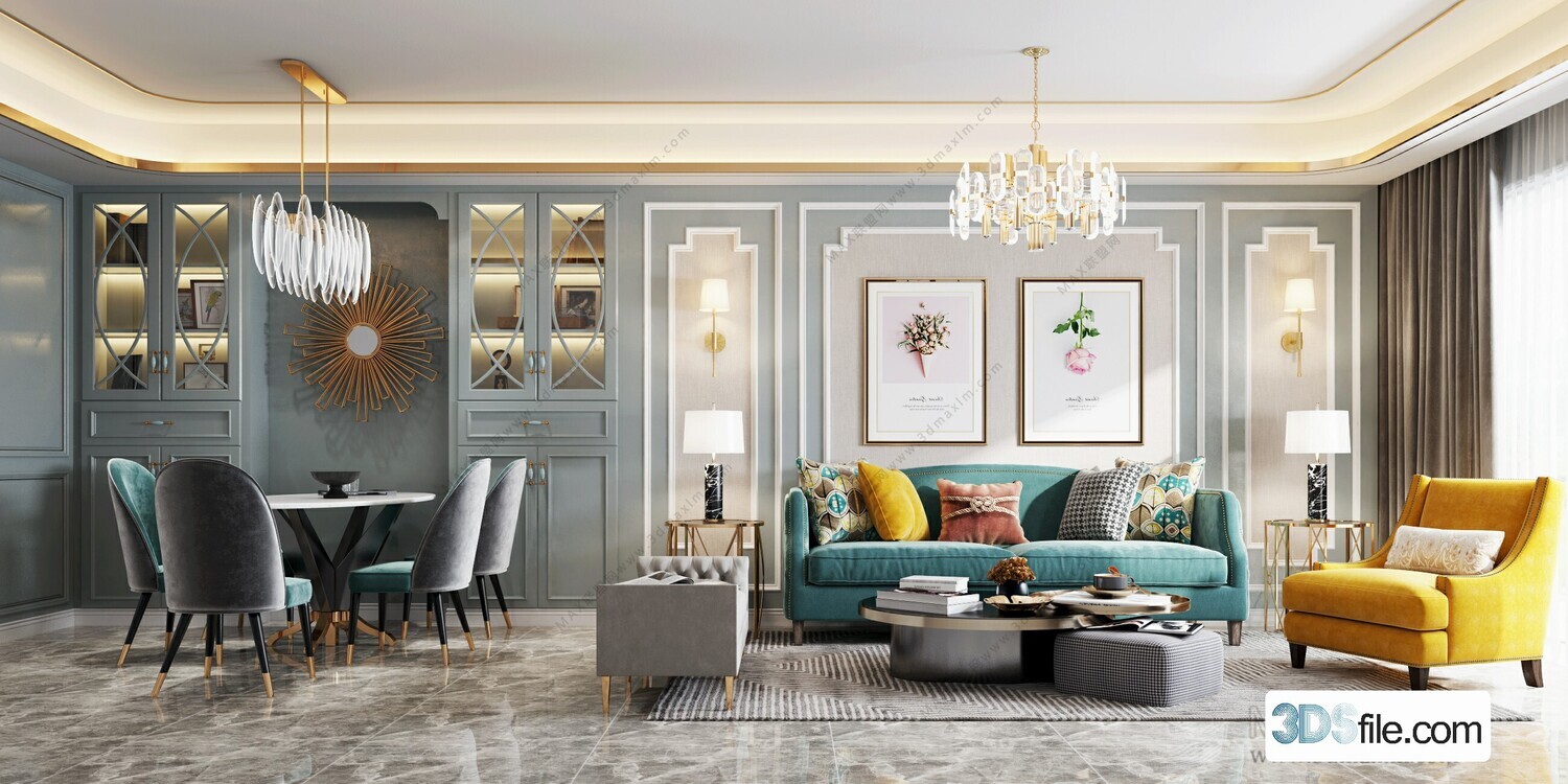 19 LIVING ROOM 3D MODELS VOL.21 - VRAY