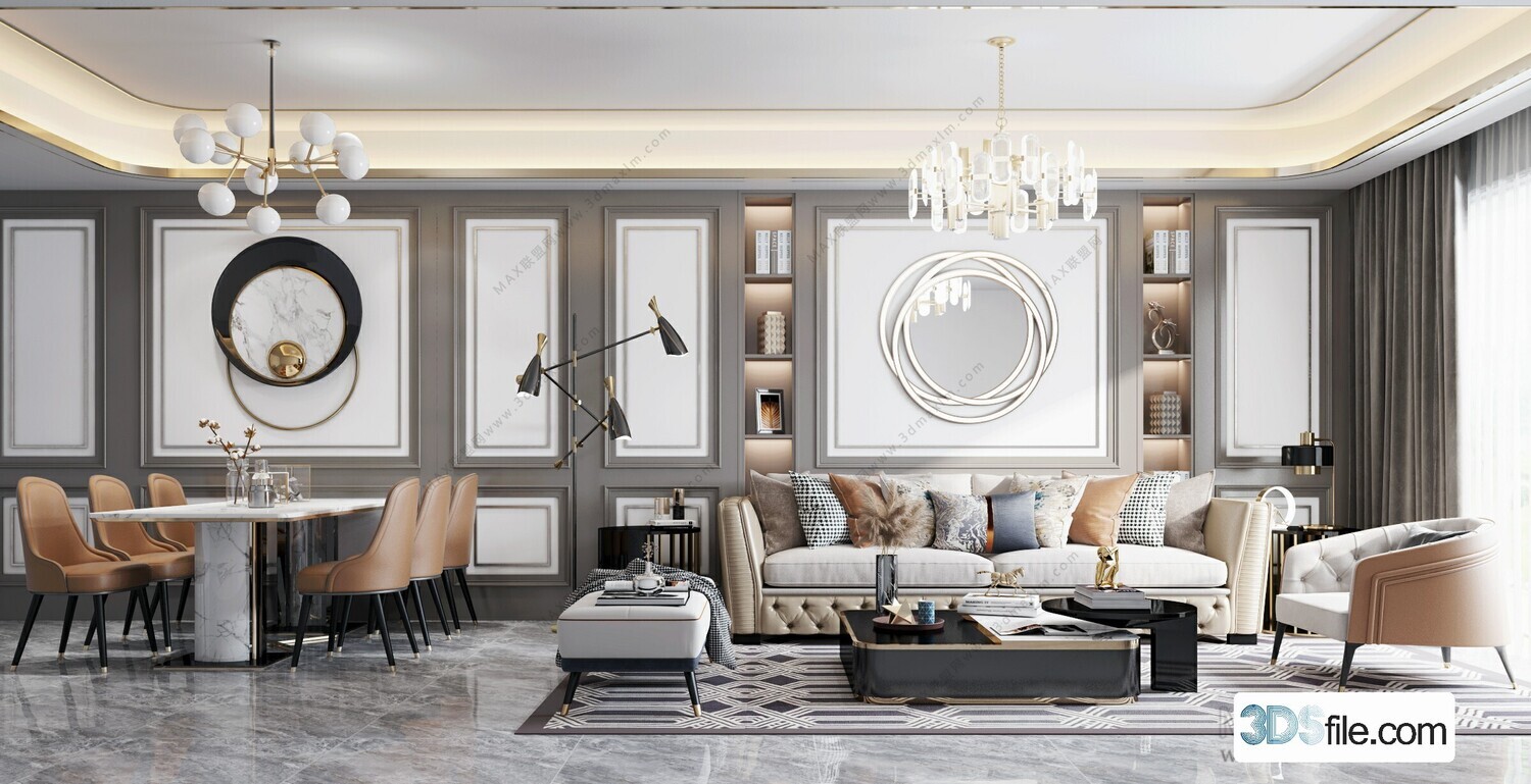 19 LIVING ROOM 3D MODELS VOL.21 - VRAY