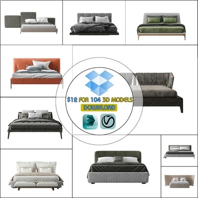 104 Bed 3d Models Vol.09. Vray