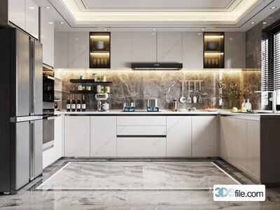 Free Kitchen Room 3d Models. Vray - 3ds Max