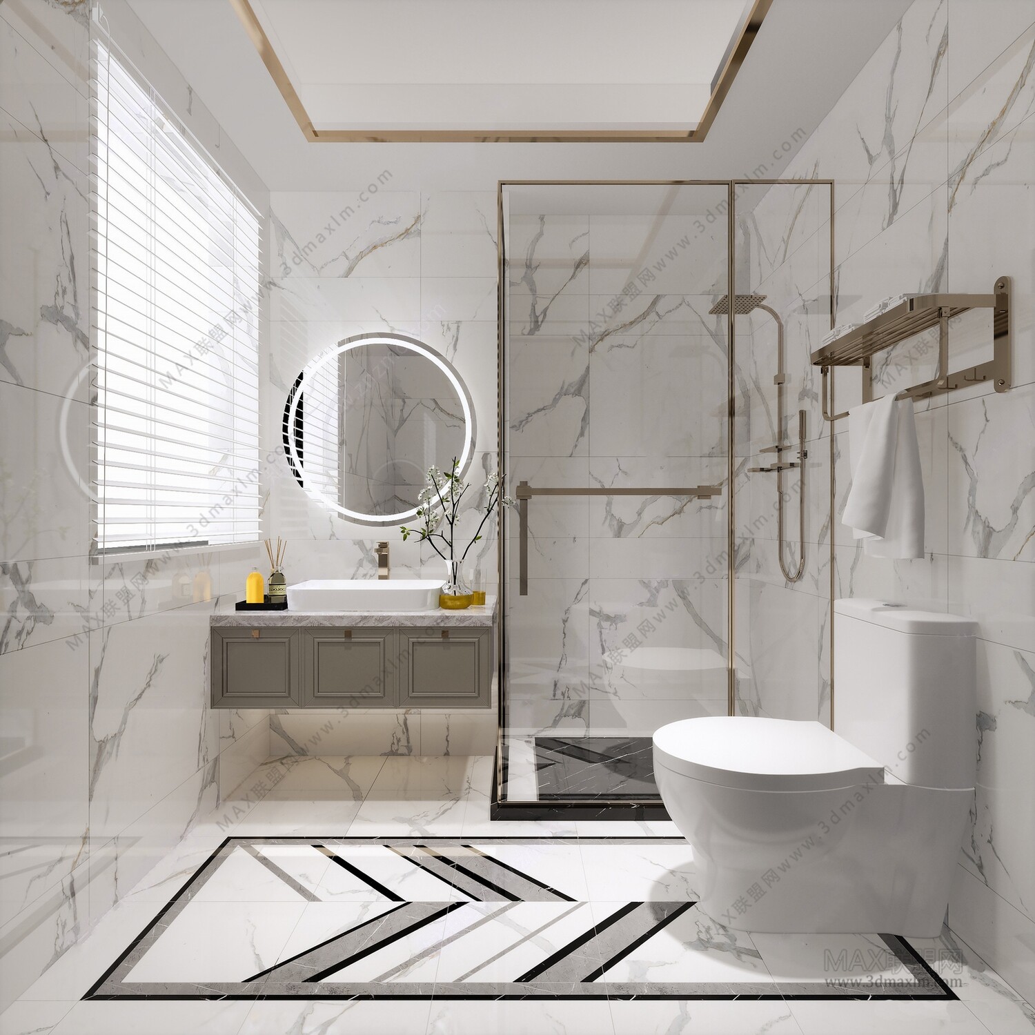 15 Bath Room 3d Models Vol09. Vray - 3ds Max