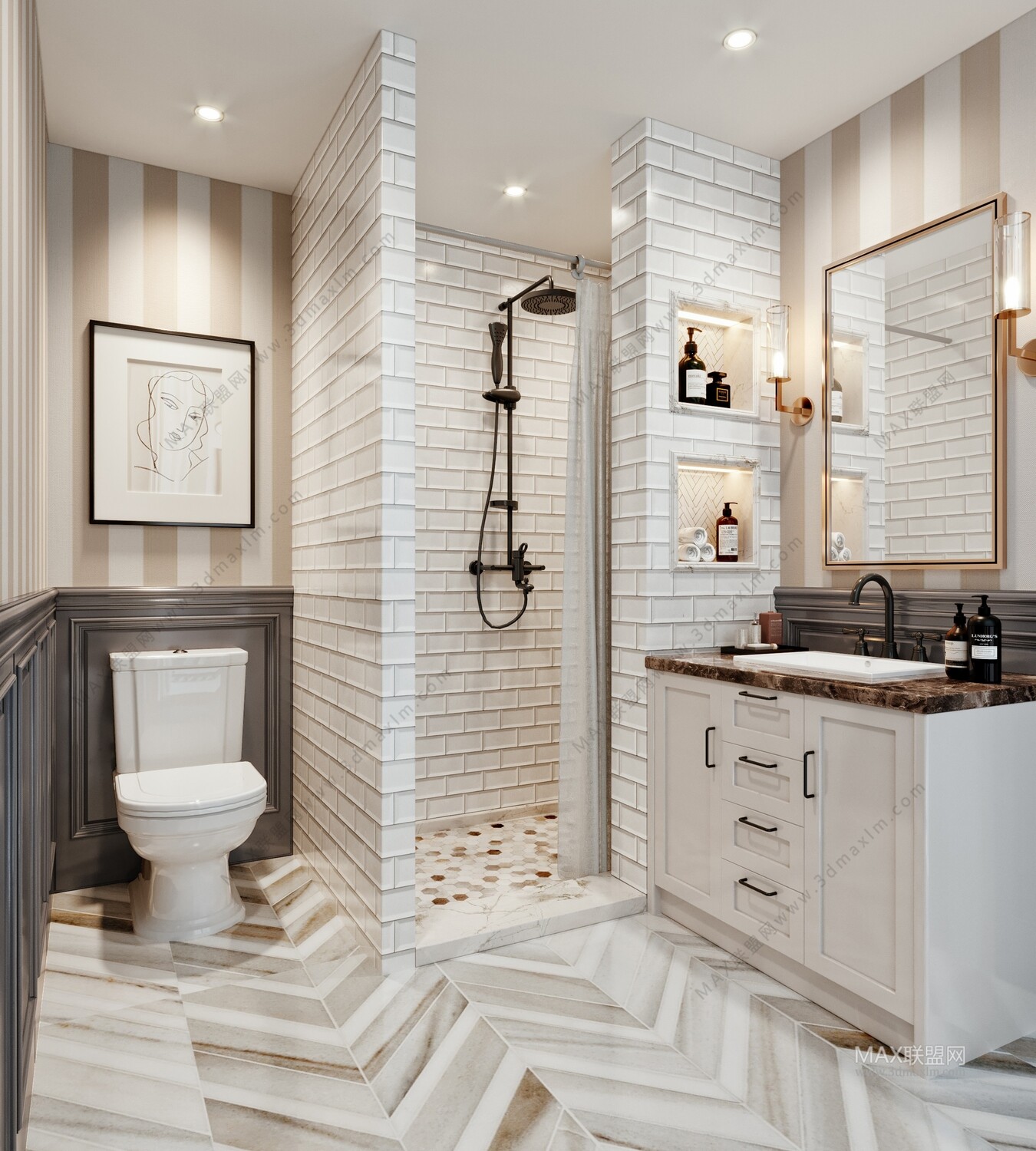 15 Bath Room 3d Models Vol09. Vray - 3ds Max