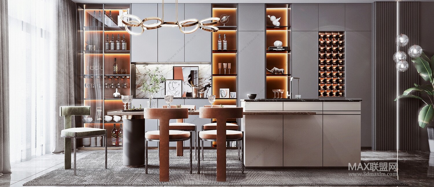 30 DINING ROOM 3D MODELS VOL.09 . Vray - 3ds Max