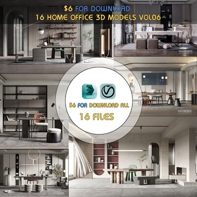 16 HOME OFFICE 3D MODELS VOL06. VRAY - 3ds Max