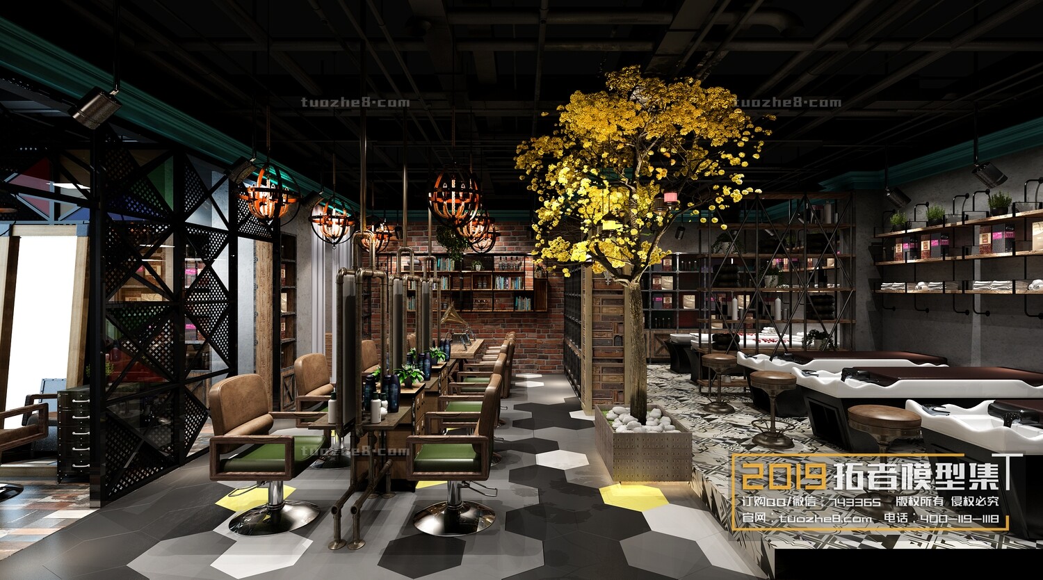 41 Hair Salon 3d Models Vol01 - Vray