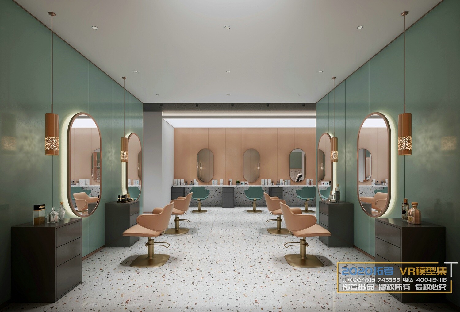 41 Hair Salon 3d Models Vol01 - Vray