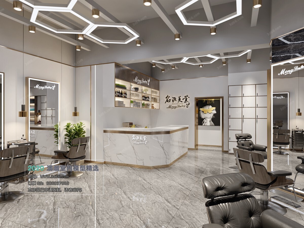 41 Hair Salon 3d Models Vol01 - Vray