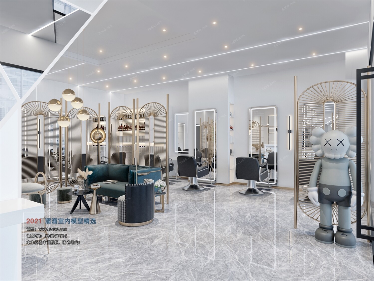41 Hair Salon 3d Models Vol01 - Vray