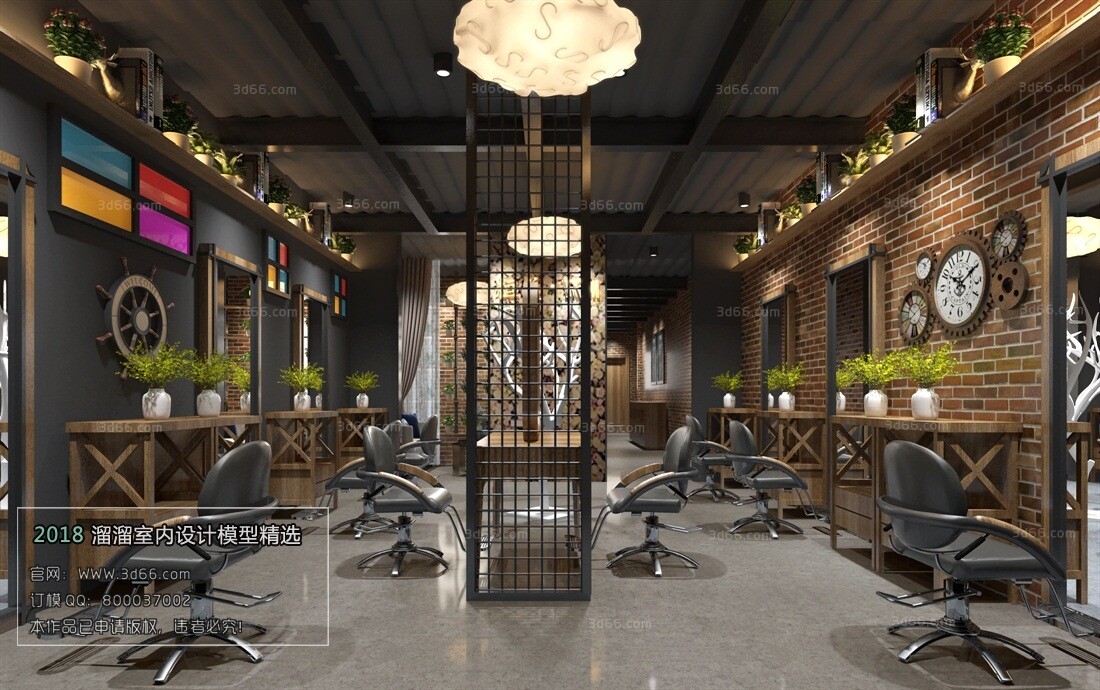 41 Hair Salon 3d Models Vol01 - Vray