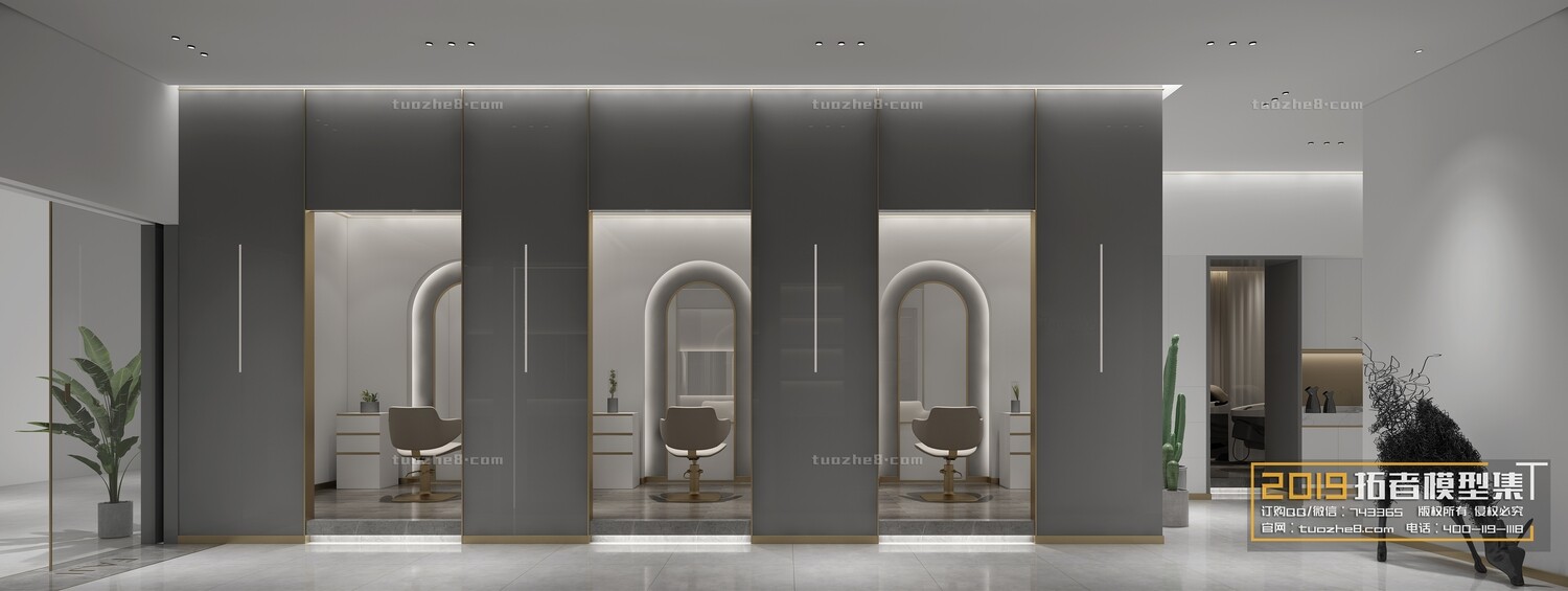 41 Hair Salon 3d Models Vol01 - Vray
