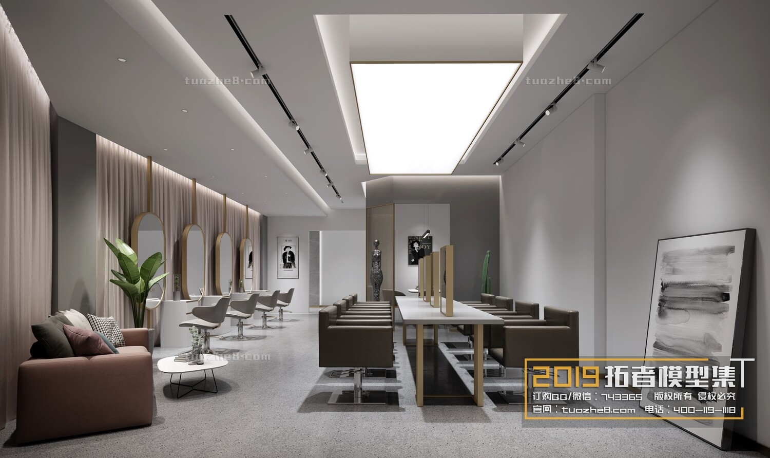 41 Hair Salon 3d Models Vol01 - Vray