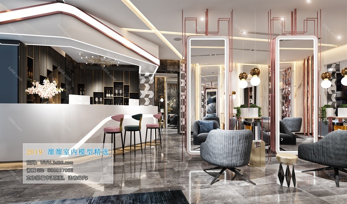 41 Hair Salon 3d Models Vol01 - Vray