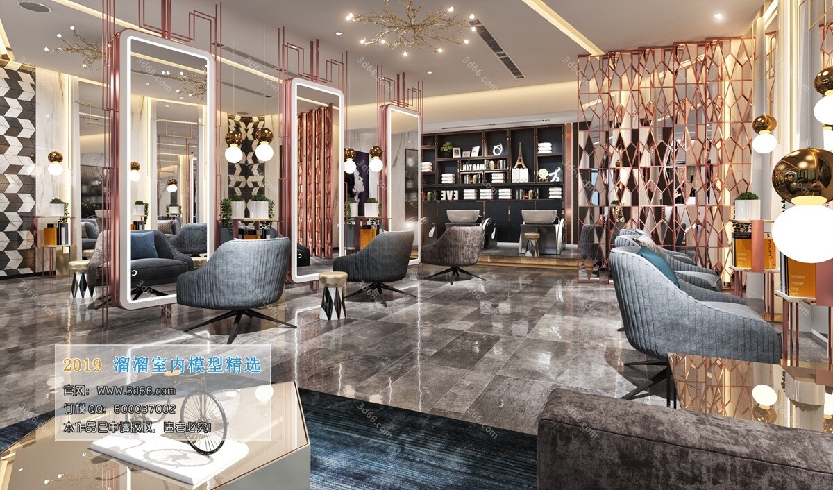 41 Hair Salon 3d Models Vol01 - Vray