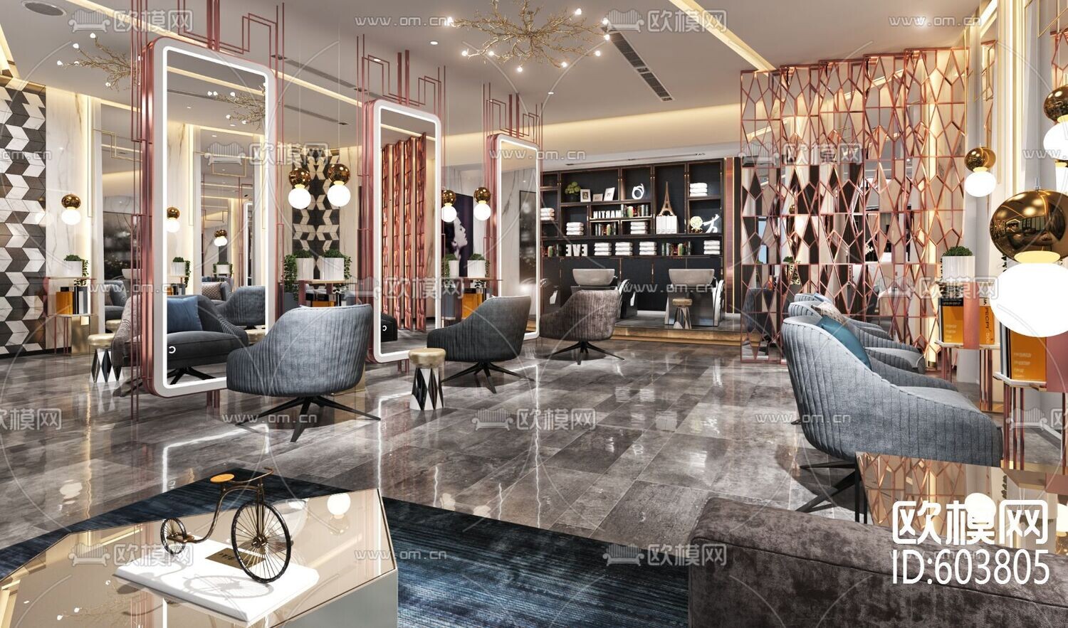41 Hair Salon 3d Models Vol01 - Vray