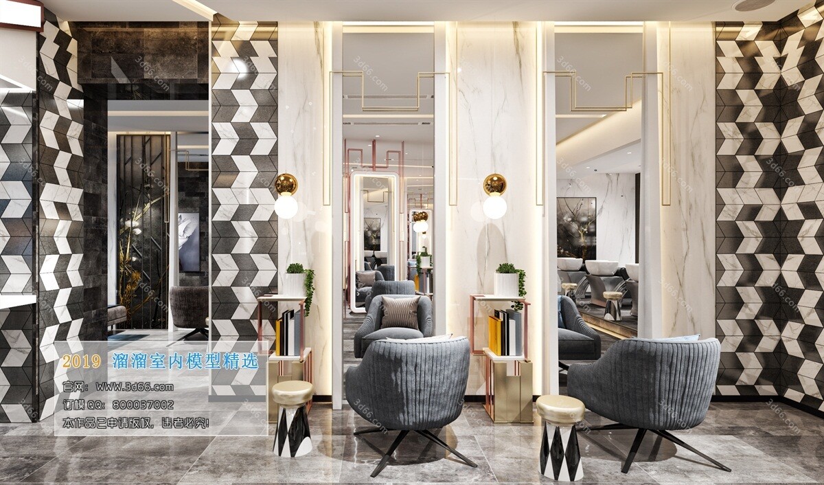 41 Hair Salon 3d Models Vol01 - Vray