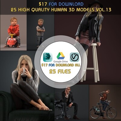 25 High Quality Human 3d Models Vol.13