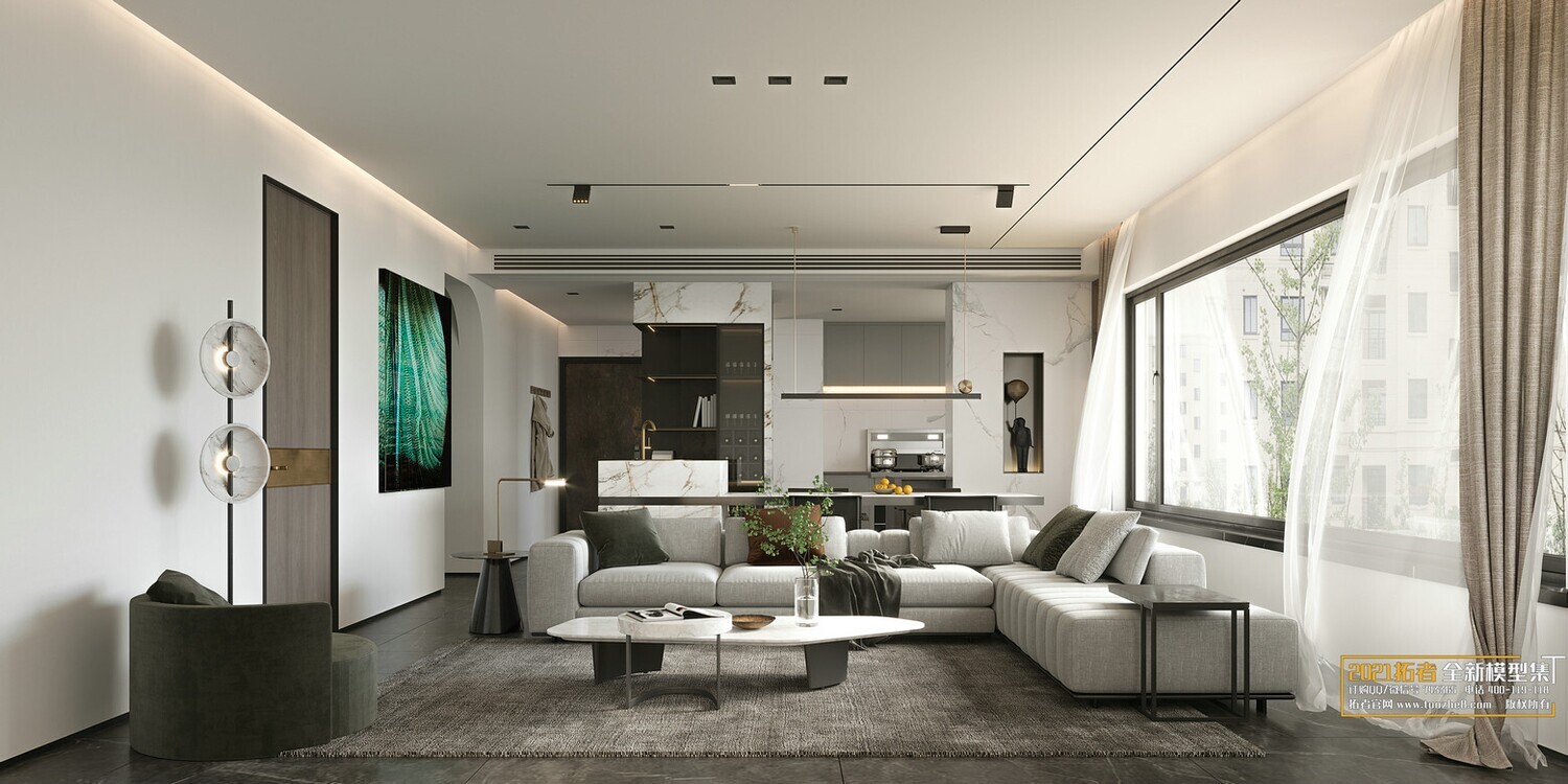 200 MODERN LIVING ROOM CORONA SCENES VOL.17+18 - 3DS MAX