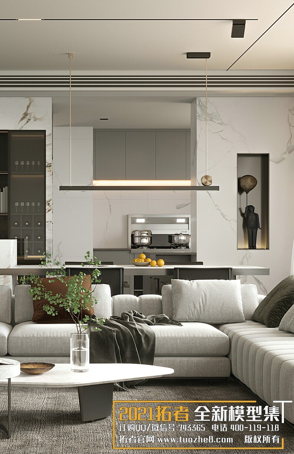 200 MODERN LIVING ROOM CORONA SCENES VOL.17+18 - 3DS MAX