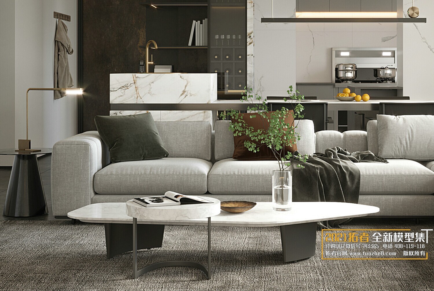 200 MODERN LIVING ROOM CORONA SCENES VOL.17+18 - 3DS MAX