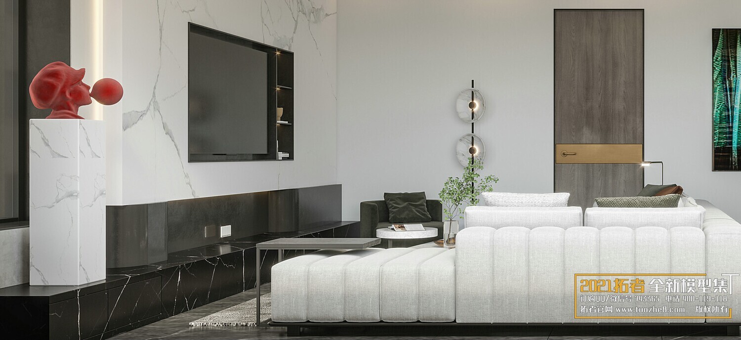 200 MODERN LIVING ROOM CORONA SCENES VOL.17+18 - 3DS MAX