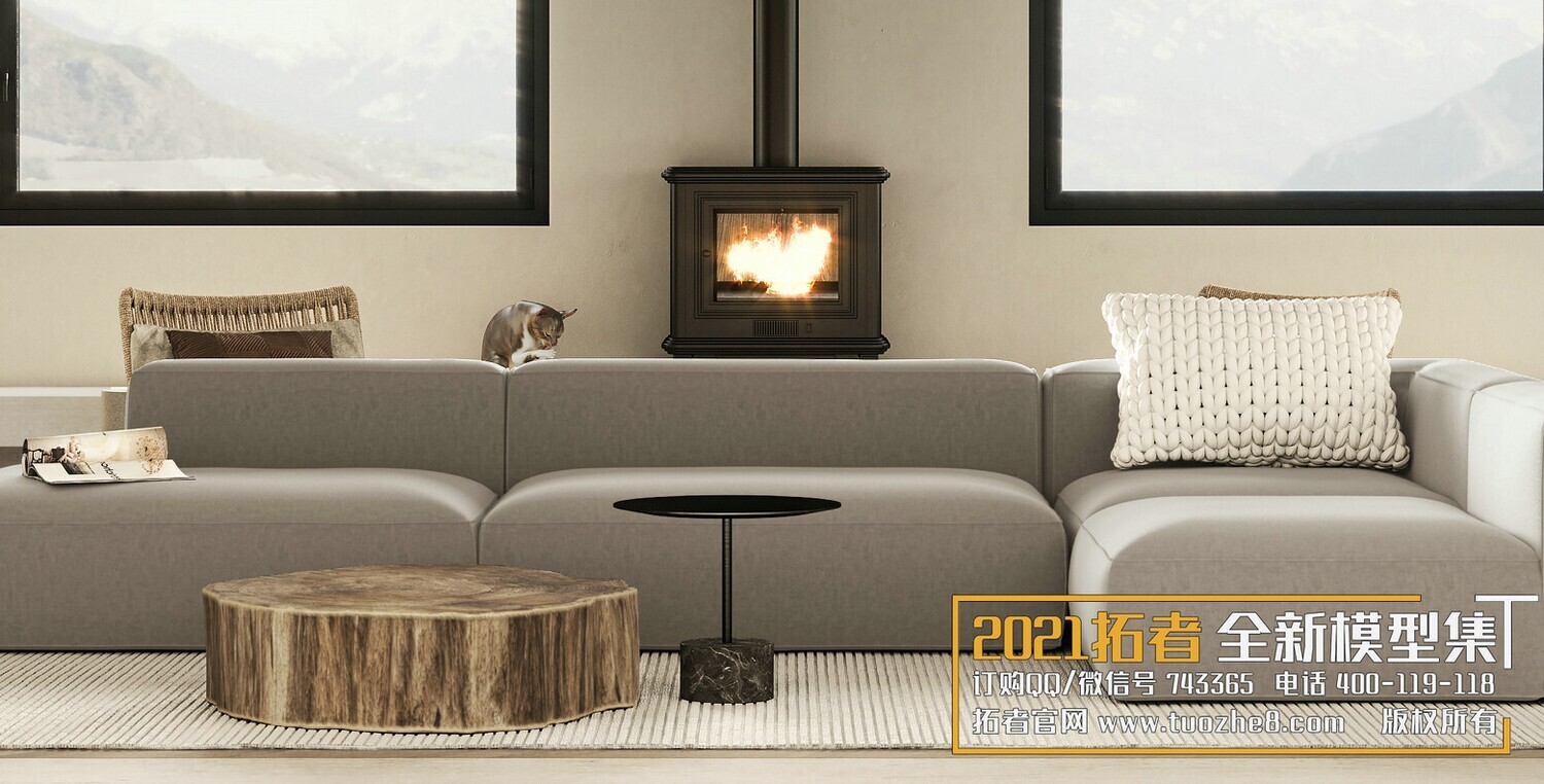 200 MODERN LIVING ROOM CORONA SCENES VOL.17+18 - 3DS MAX
