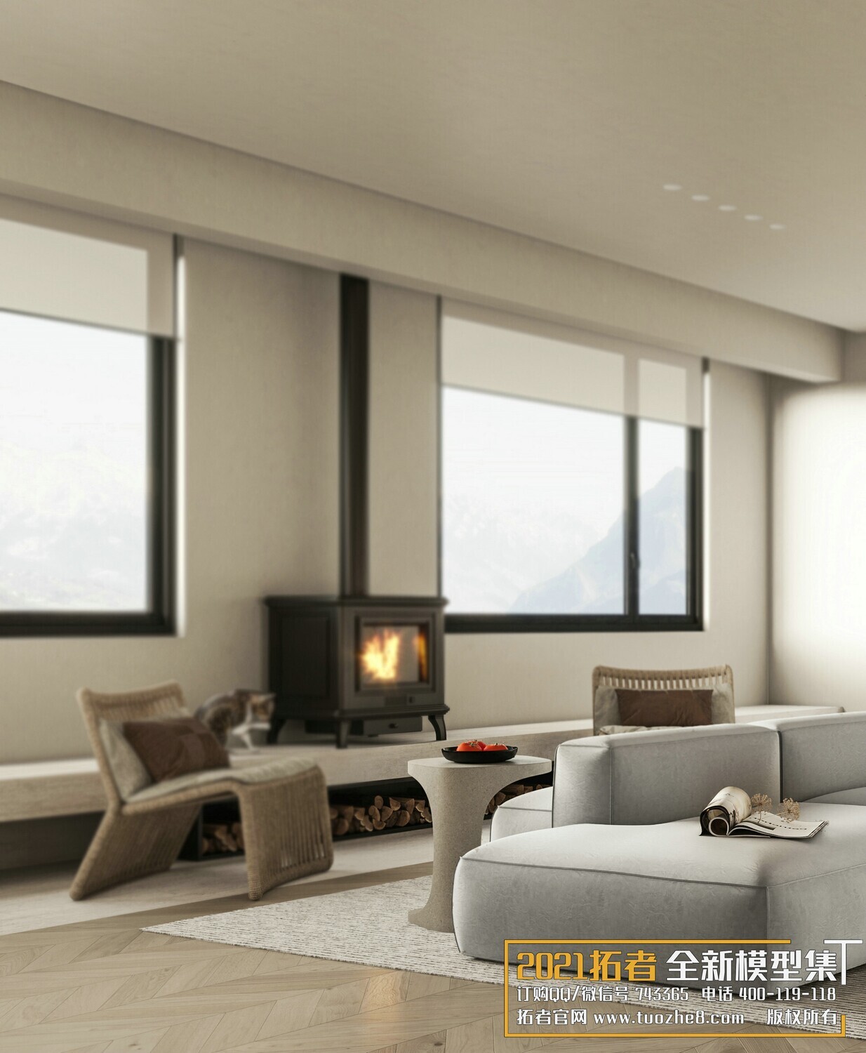 200 MODERN LIVING ROOM CORONA SCENES VOL.17+18 - 3DS MAX