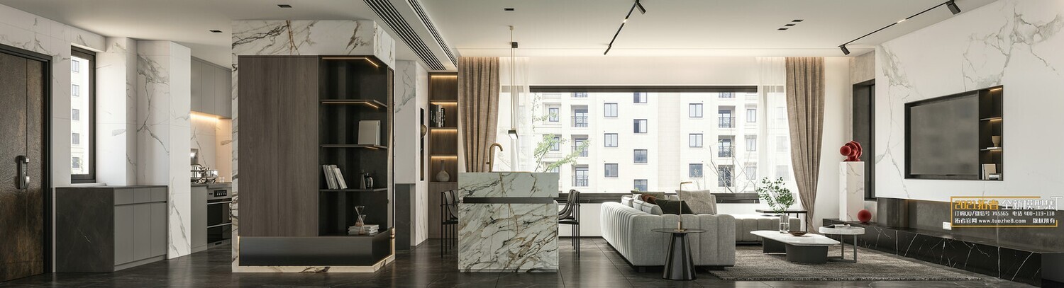 200 MODERN LIVING ROOM CORONA SCENES VOL.17+18 - 3DS MAX