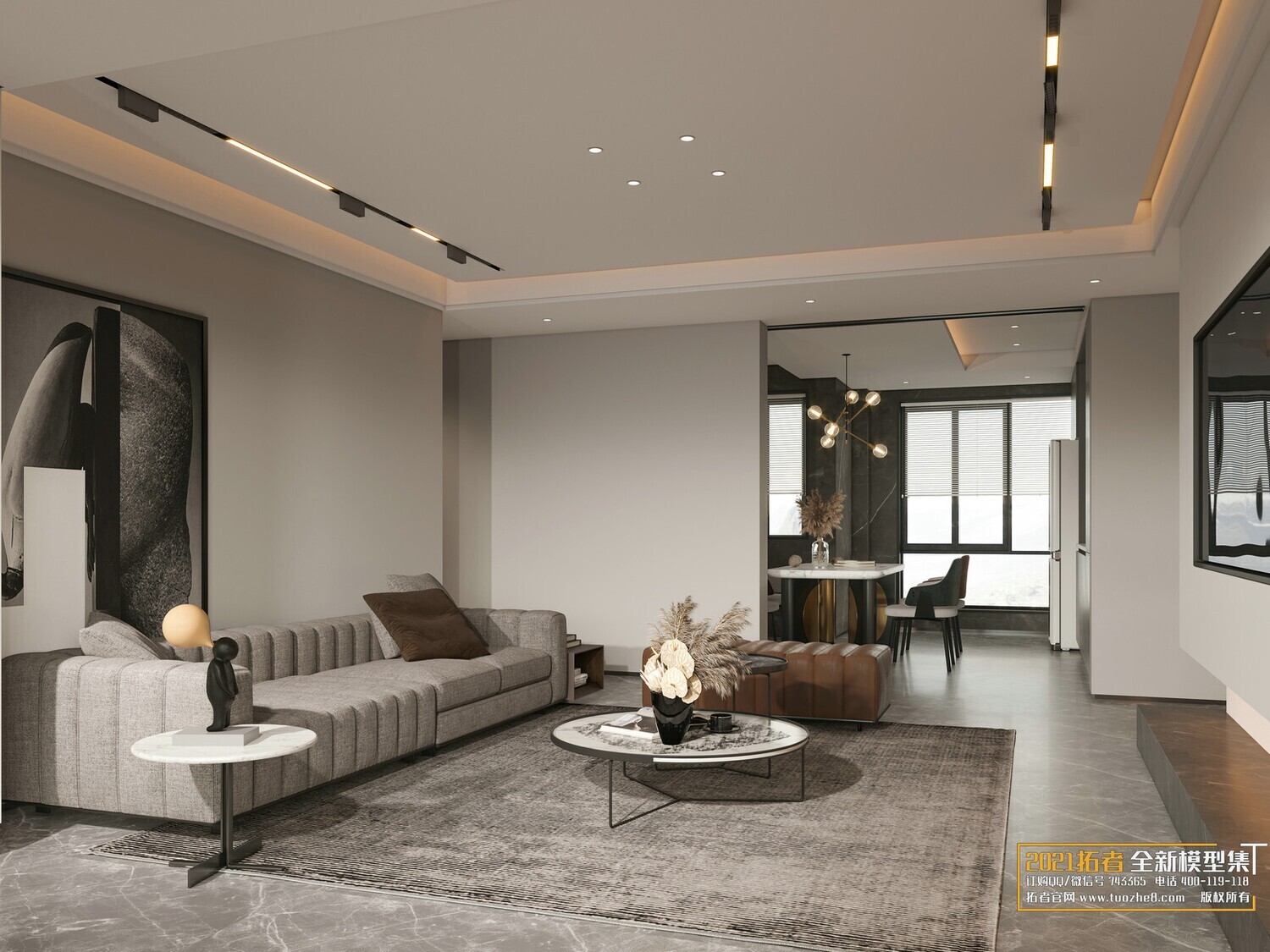 200 MODERN LIVING ROOM CORONA SCENES VOL.17+18 - 3DS MAX