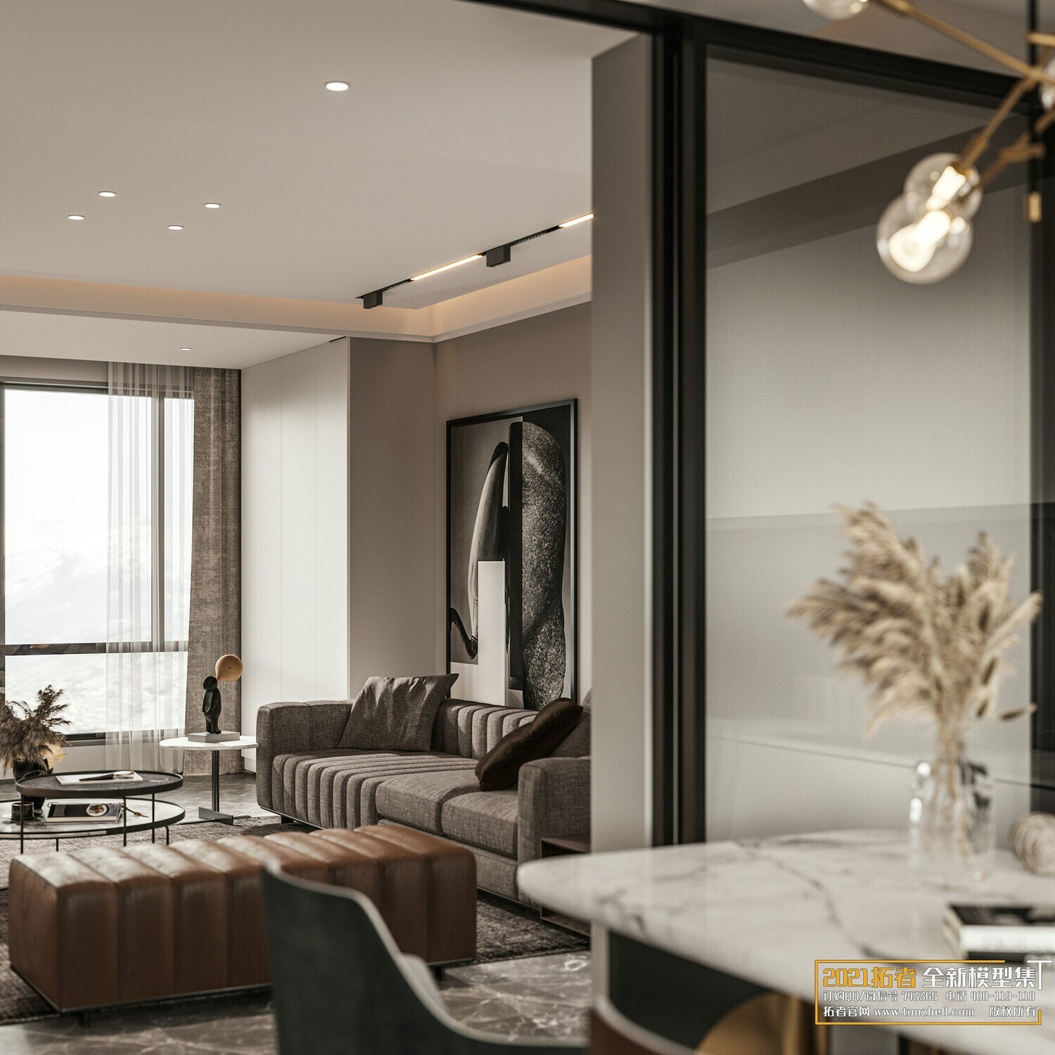 200 MODERN LIVING ROOM CORONA SCENES VOL.17+18 - 3DS MAX