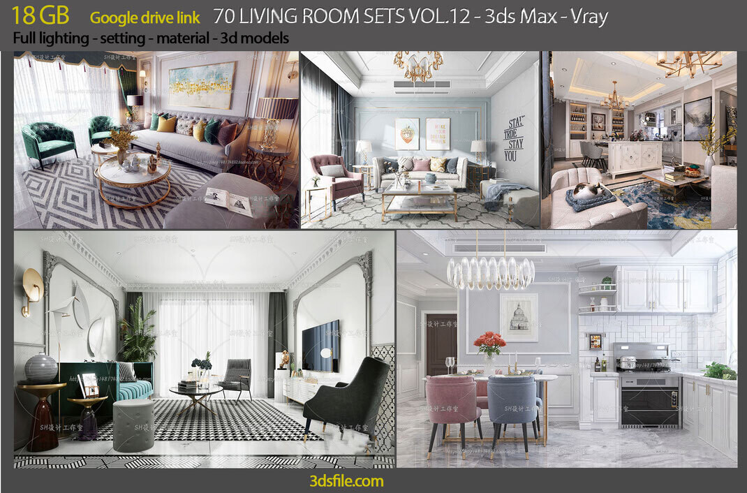 70 LIVING ROOM SETS VOL.12 - VRAY