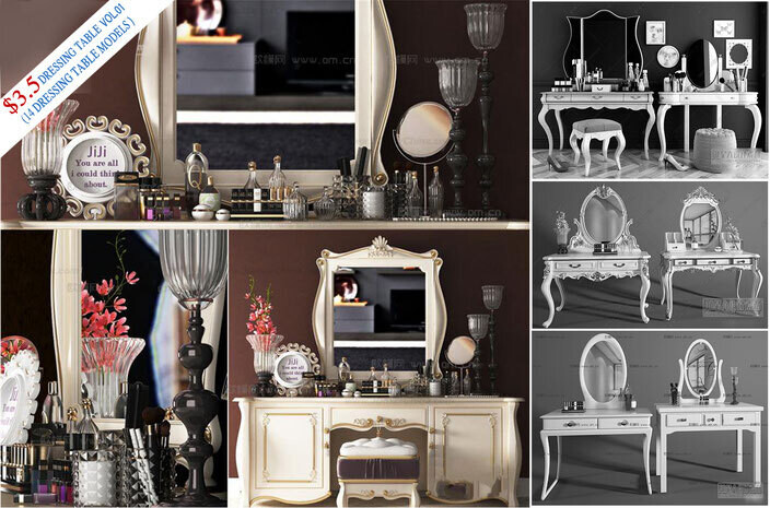 14 DRESSING TABLE MODELS VOL.01- VRAY
