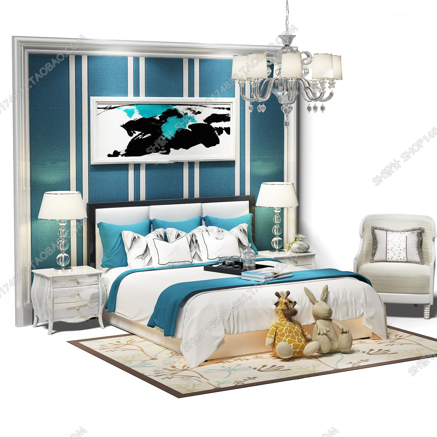 45 SET BED ROOM 3D MODELS CLASSIC STYLE-VRAY
