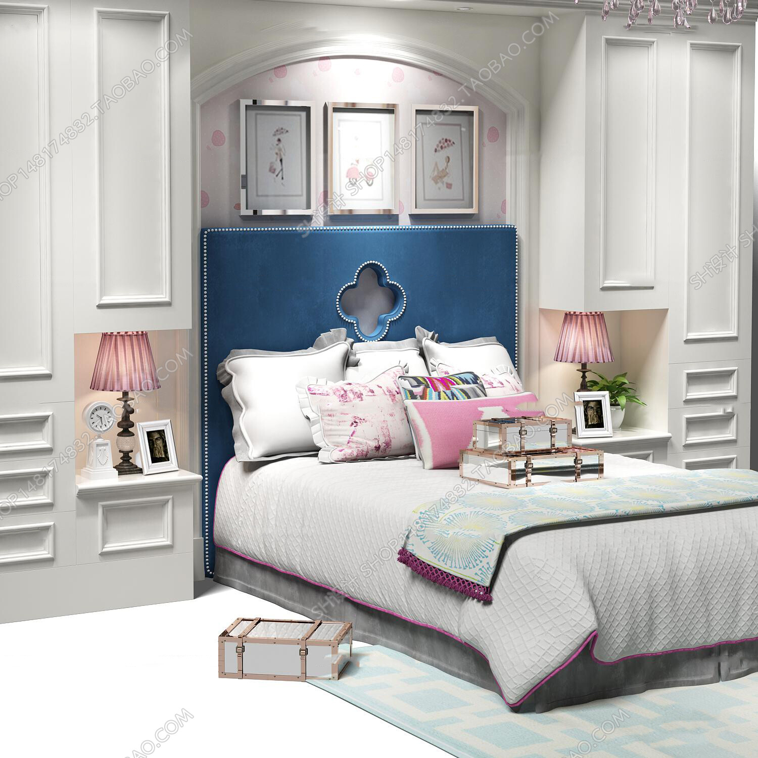 45 SET BED ROOM 3D MODELS CLASSIC STYLE-VRAY