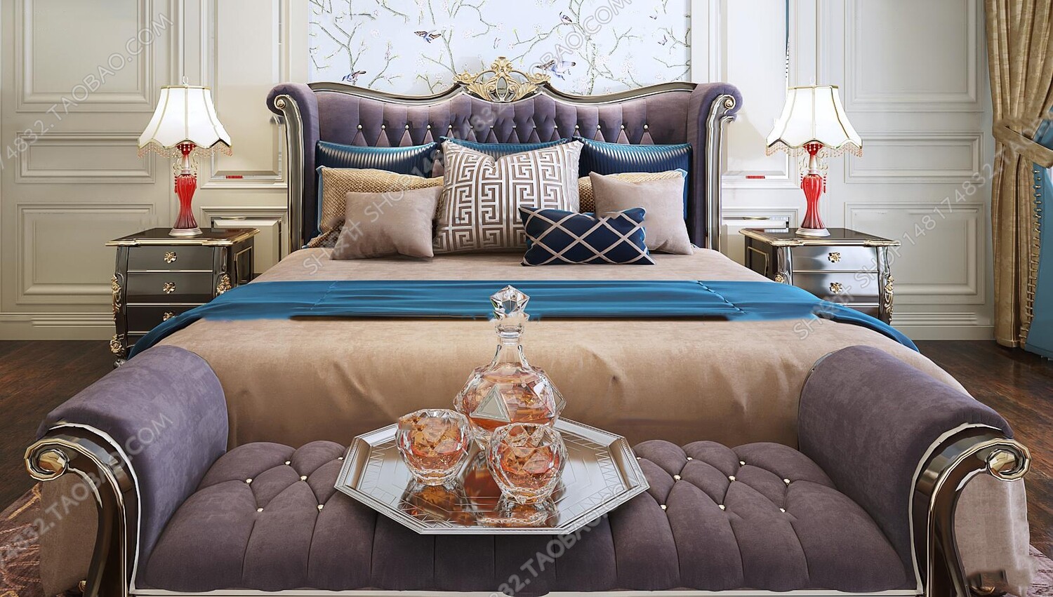 45 SET BED ROOM 3D MODELS CLASSIC STYLE-VRAY