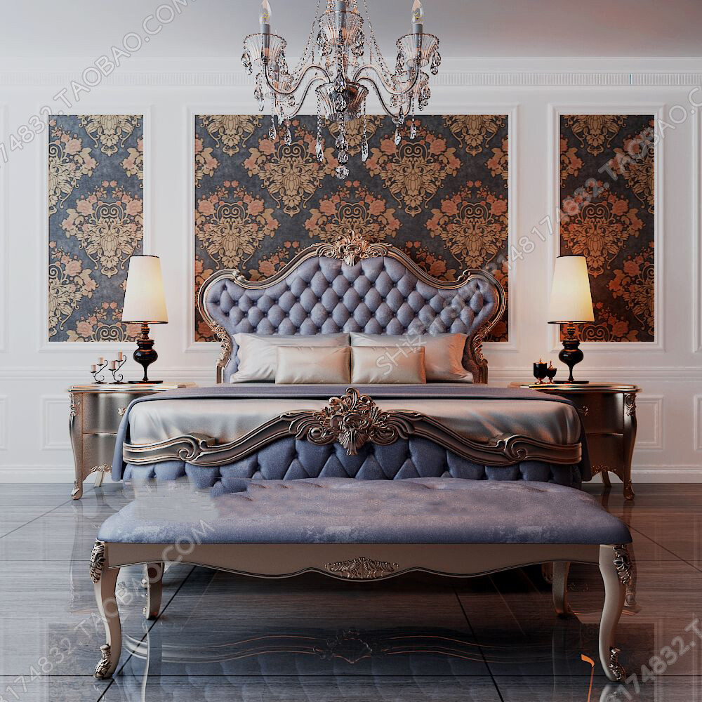 45 SET BED ROOM 3D MODELS CLASSIC STYLE-VRAY