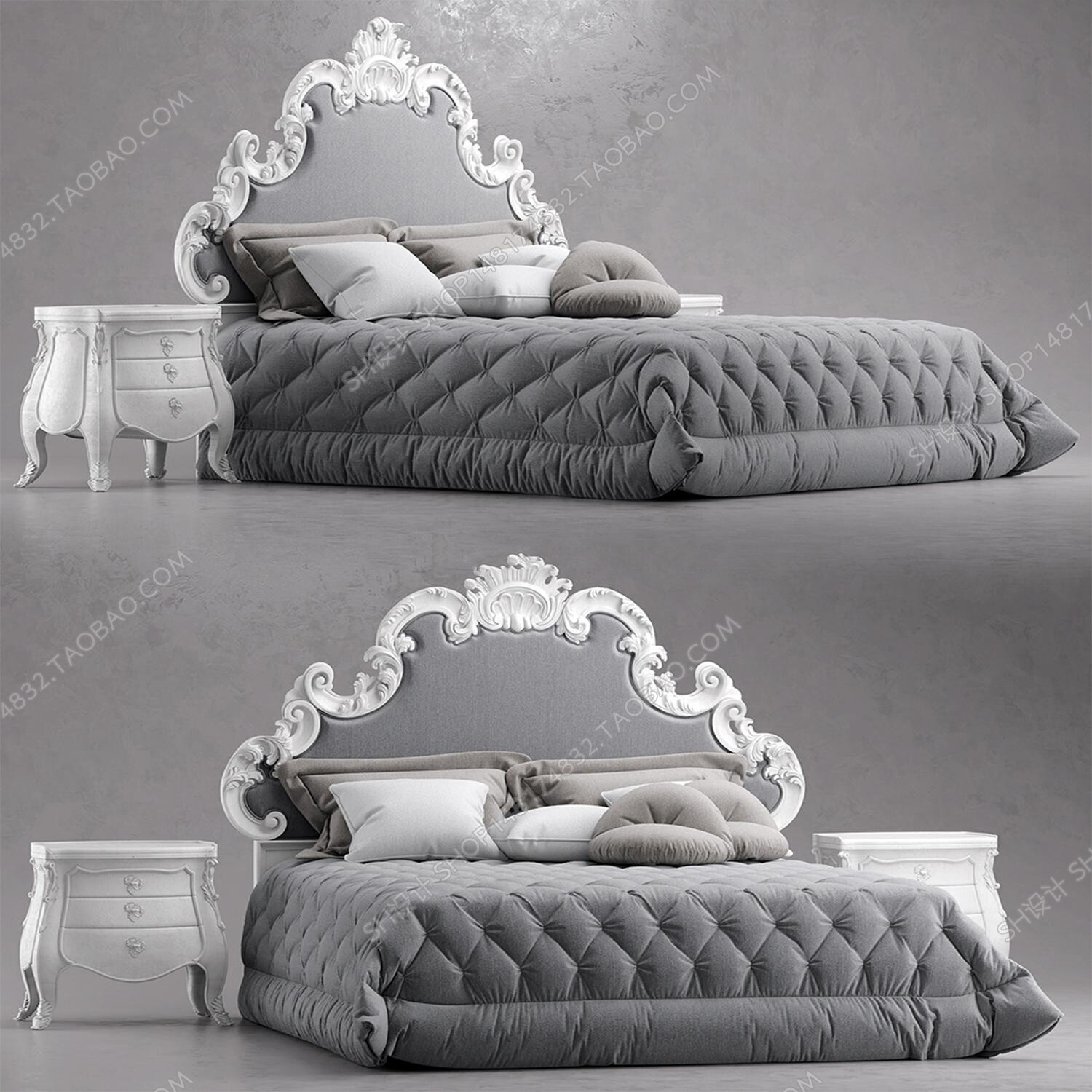 45 SET BED ROOM 3D MODELS CLASSIC STYLE-VRAY