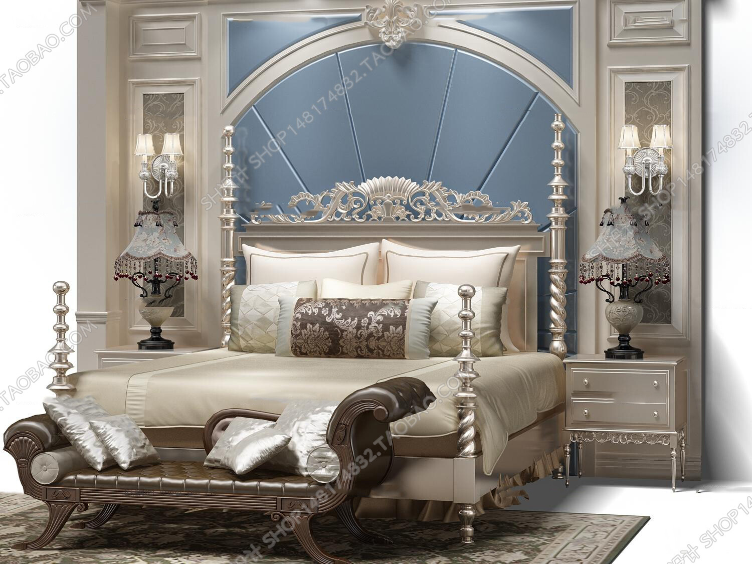 45 SET BED ROOM 3D MODELS CLASSIC STYLE-VRAY