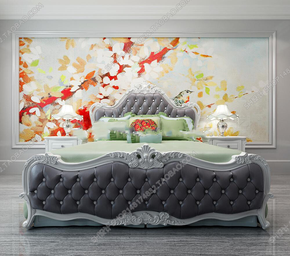 45 SET BED ROOM 3D MODELS CLASSIC STYLE-VRAY