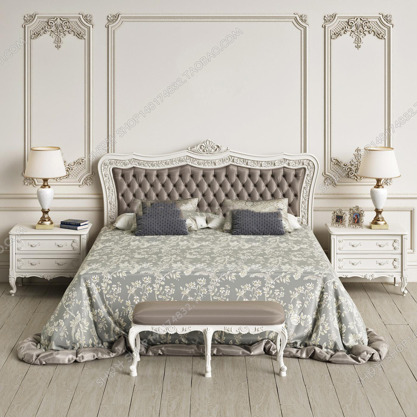 45 SET BED ROOM 3D MODELS CLASSIC STYLE-VRAY