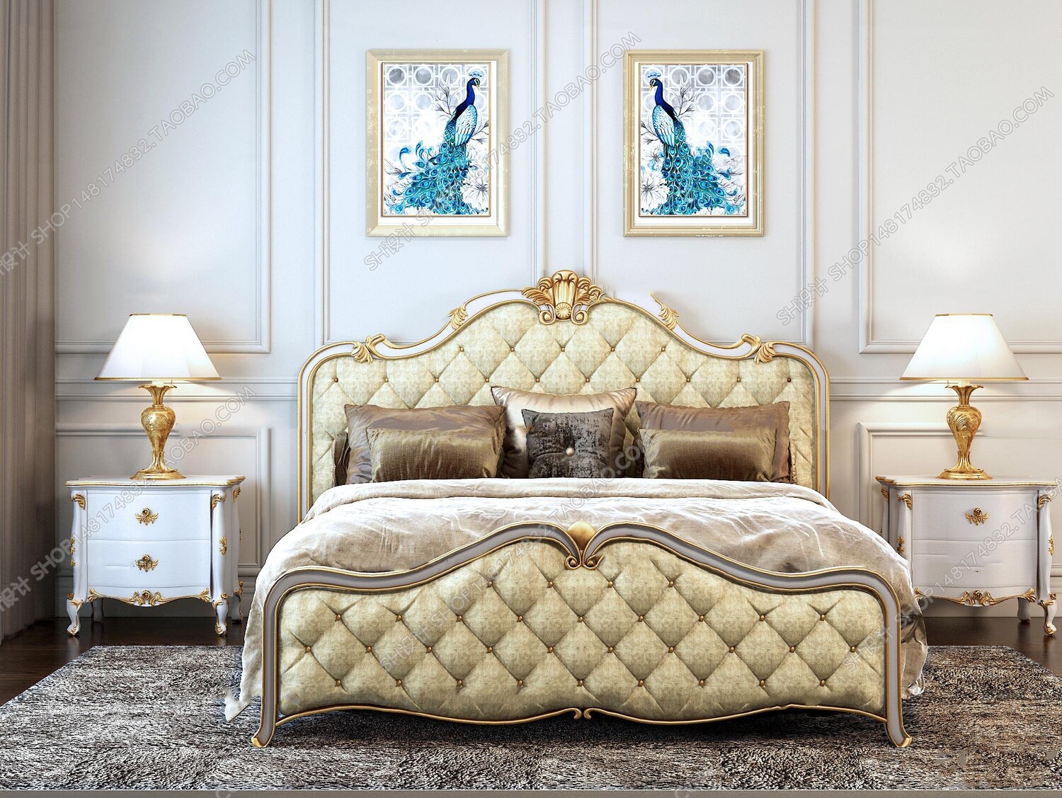 45 SET BED ROOM 3D MODELS CLASSIC STYLE-VRAY