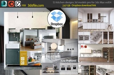 53 kitchen designs 3d models Vol.04 - Vray or Co.ro.na