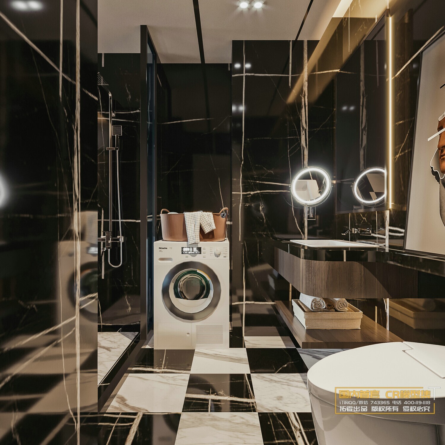 11 BATHROOM FULL SCENES 3D MODELS VOL .06 - CO.RO.NA