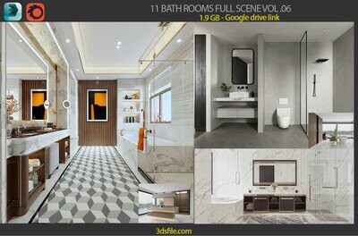 11 BATHROOM FULL SCENES 3D MODELS VOL .06 - CO.RO.NA